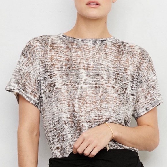 ✨NWT✨ LNA Burnout Boxy Crew Neck Tee in Python Print Sz SMALL (4-6) - Picture 6 of 15
